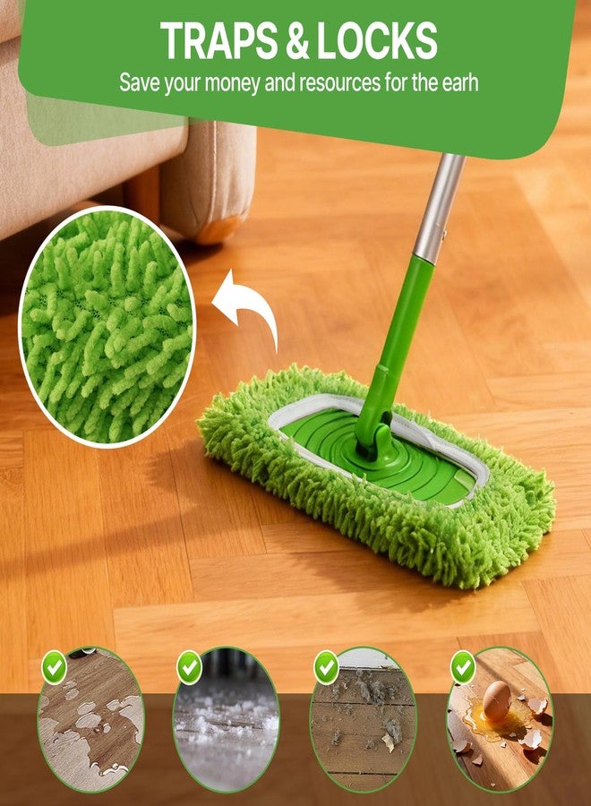 NAYODEUS 10Pack Reusable Microfiber Mop Pads Compatible with Swiffer Sweeper-Dry Sweeping Cloths & Wet Mopping Cloths - Washable Wet Pads Refill for Mopping Floors (Mop is not Included) - Image 2